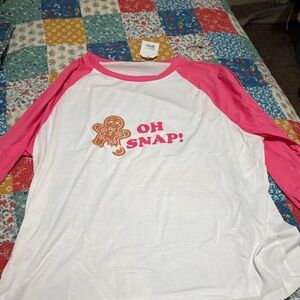Claire's Pink and White Long Sleeve Tee
